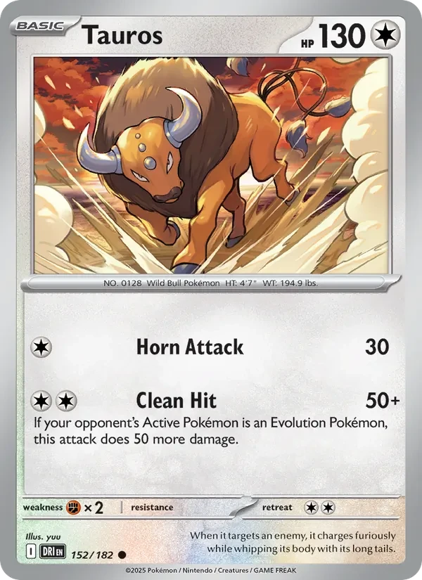 Tauros 152/182 Destined Rivals Pokémon card