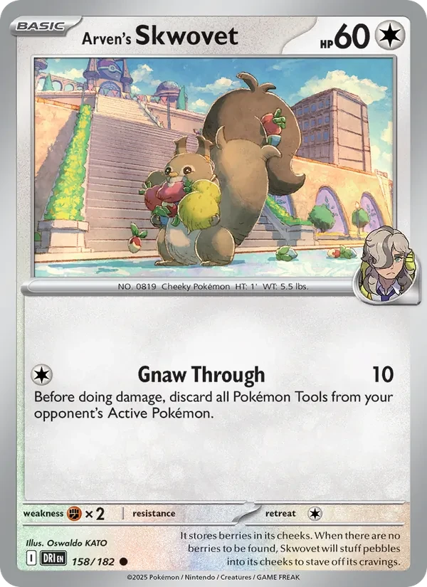 Arven's Skwovet 158/182 Destined Rivals Pokémon card