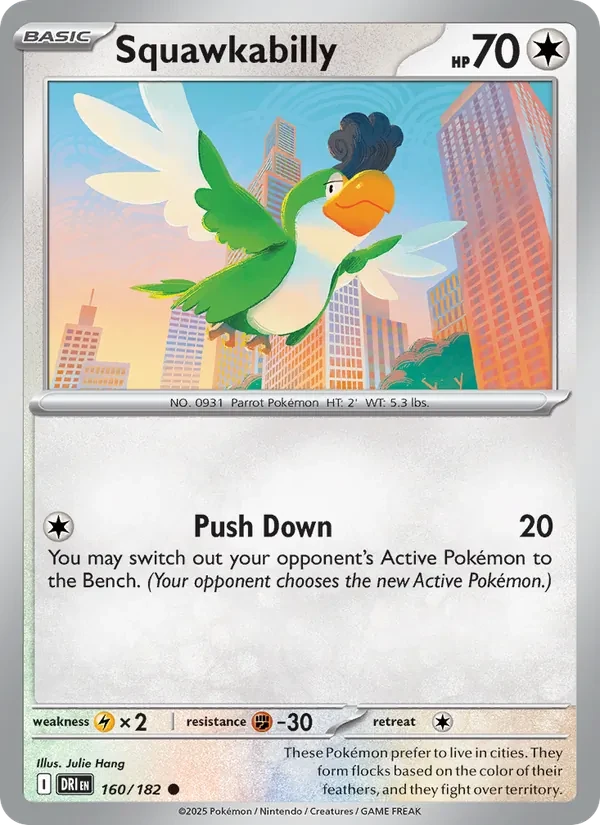 Squawkabilly 160/182 Destined Rivals Pokémon card
