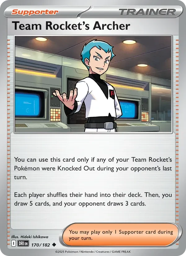 Team Rocket's Archer 170/182 Destined Rivals Pokémon card