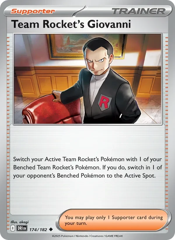 Team Rocket's Giovanni 174/182 Destined Rivals Pokémon card