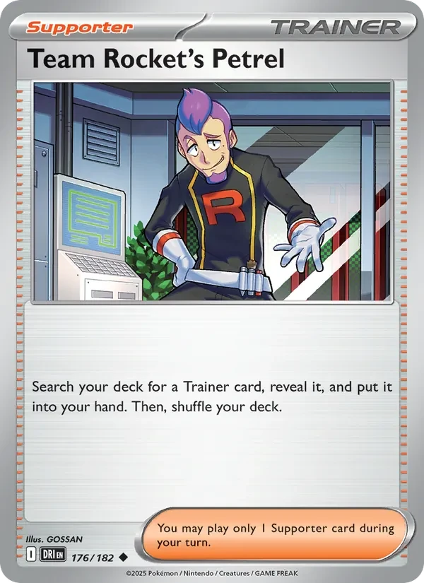 Team Rocket's Petrel 176/182 Destined Rivals Pokémon card