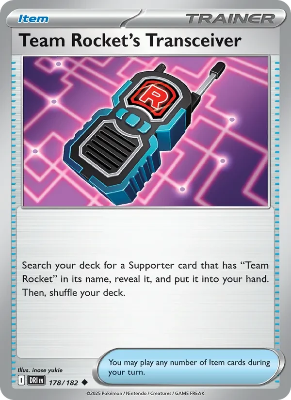 Team Rocket's Transceiver 178/182 Destined Rivals Pokémon card
