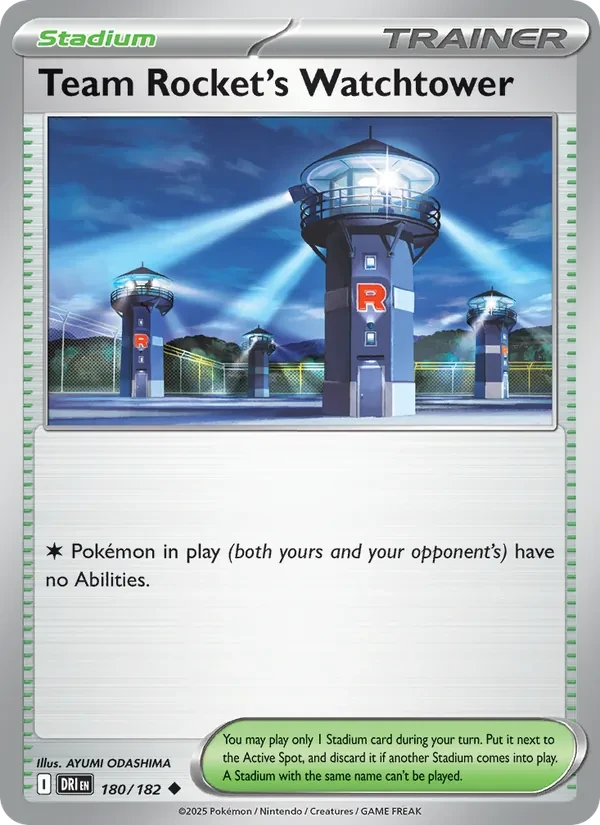 Team Rocket's Watchtower 180/182 Destined Rivals Pokémon card