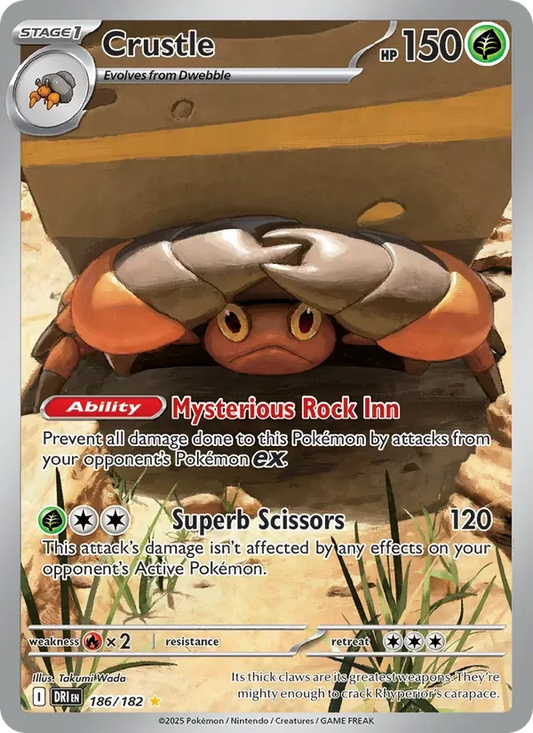 Crustle 186/182 Destined Rivals Pokémon card