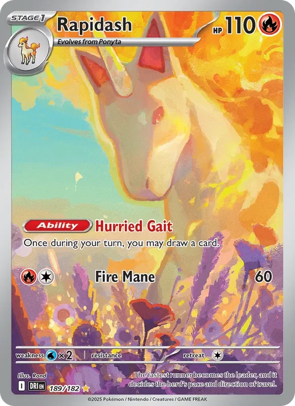 Rapidash 189/182 Destined Rivals Pokémon card