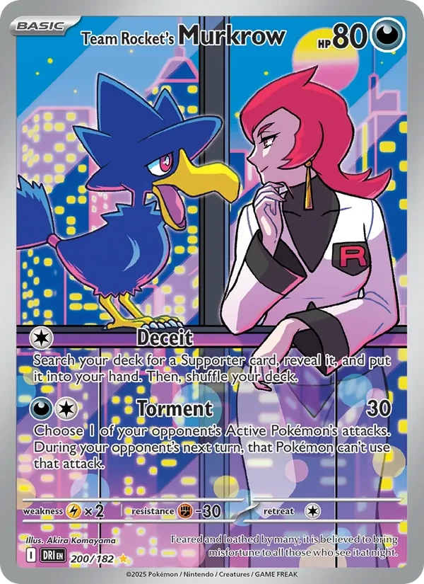 Team Rocket's Murkrow 200/182 Destined Rivals Pokémon card