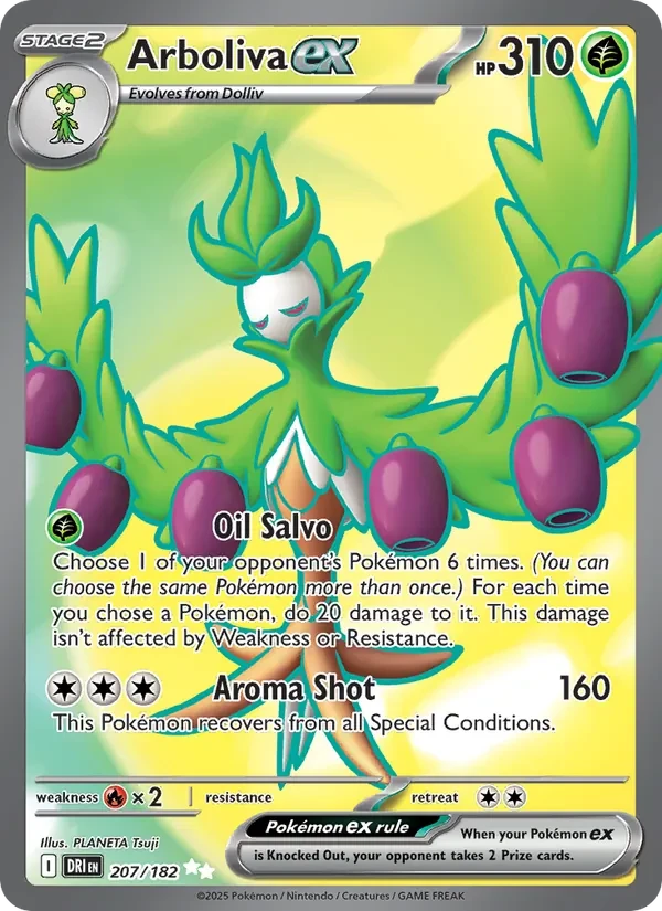 Arboliva ex 207/182 Destined Rivals Pokémon card