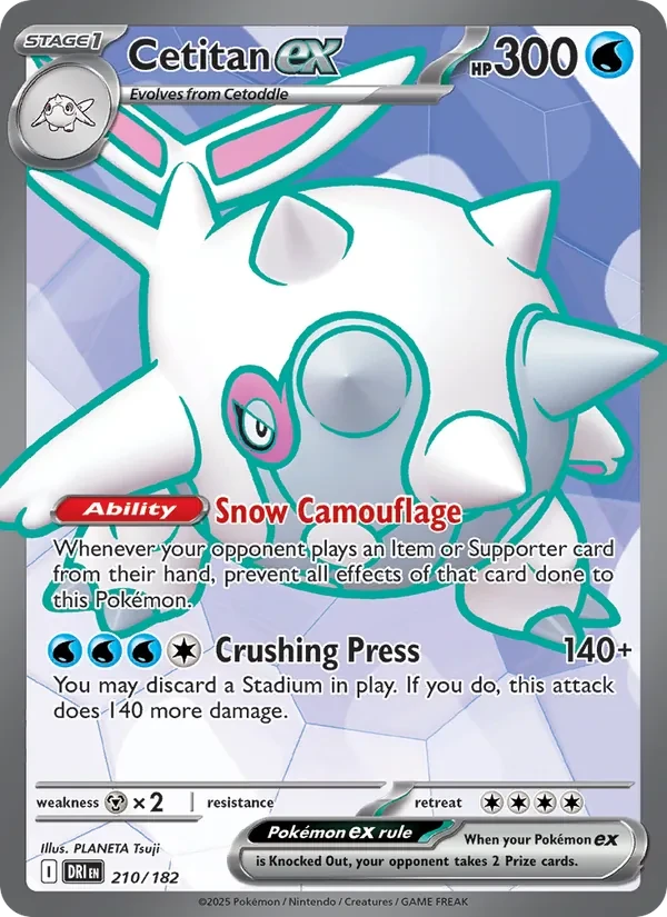 Cetitan ex 210/182 Destined Rivals Pokémon card