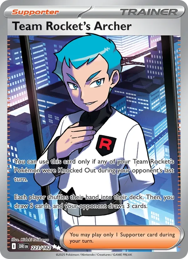 Team Rocket's Archer 223/182 Destined Rivals Pokémon card
