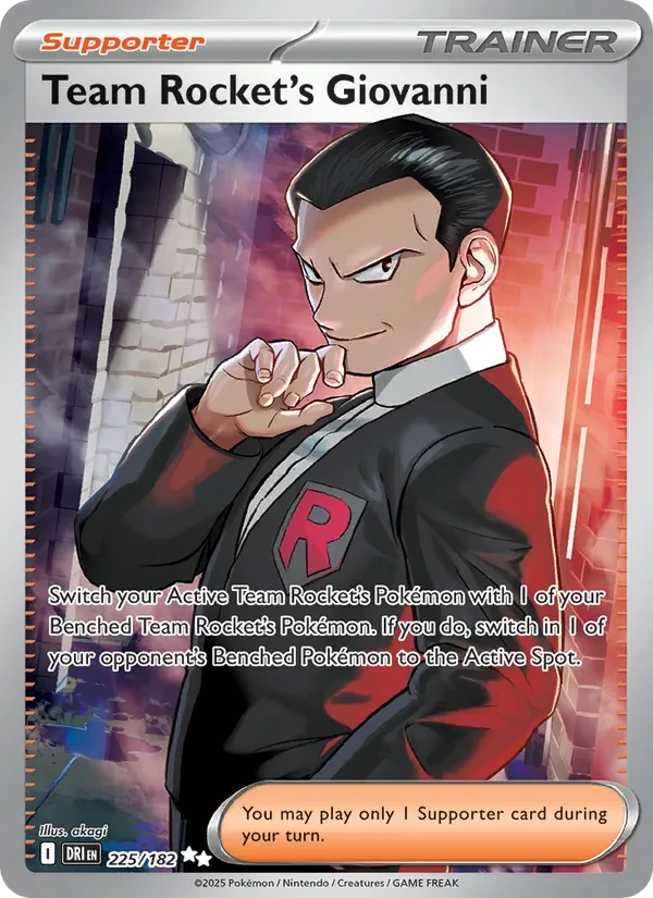 Team Rocket's Giovanni 225/182 Destined Rivals Pokémon card