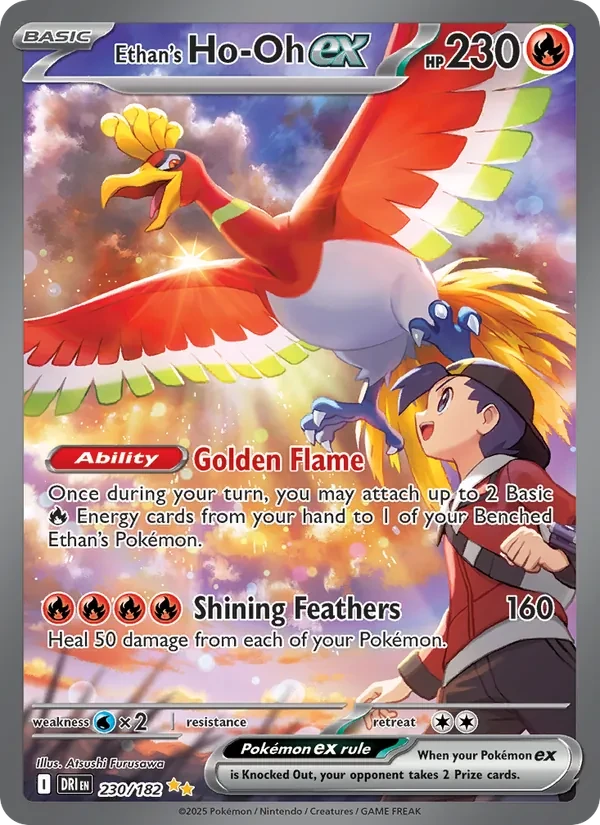Ethan's Ho-Oh ex 230/182 Destined Rivals Pokémon card