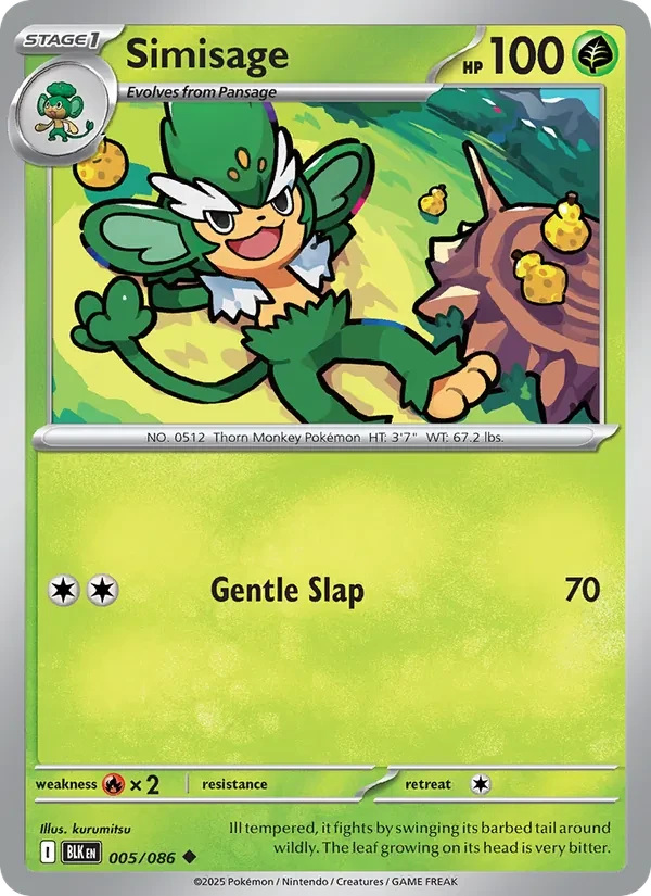 Simisage 005/86 Black Bolt Pokémon Karte