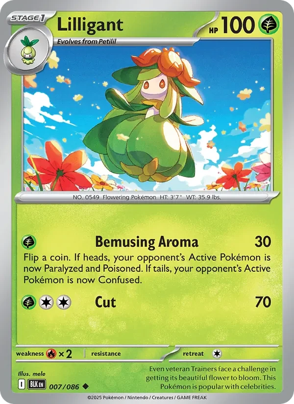 Lilligant 007/86 Black Bolt Pokémon card