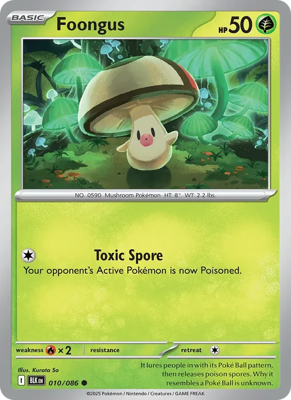 Foongus 010/86 Black Bolt Pokémon card