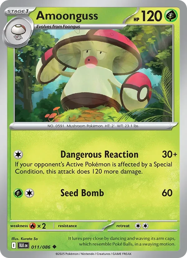 Amoonguss 011/86 Black Bolt Pokémon card