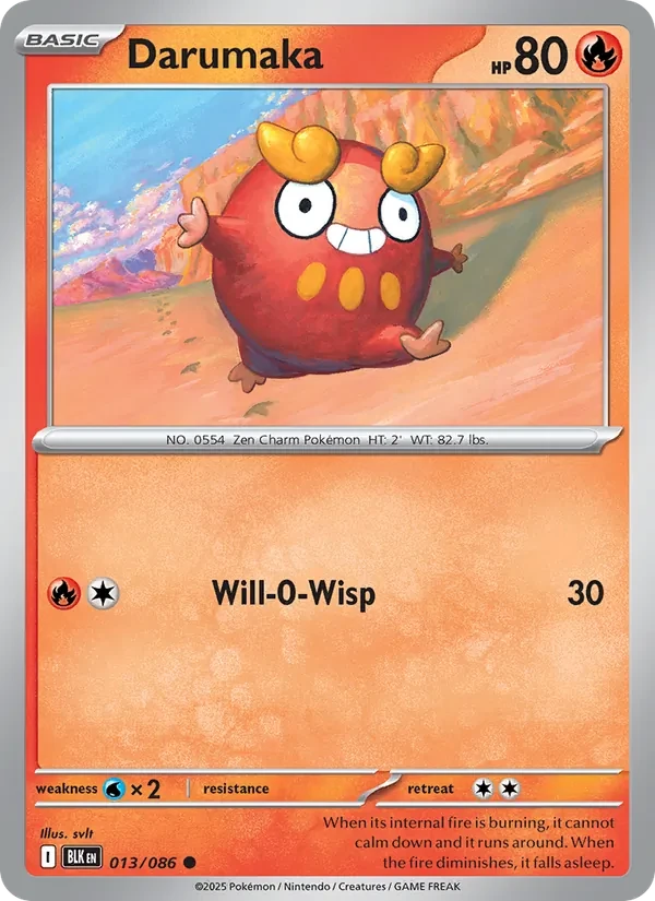 Darumaka 013/86 Black Bolt Pokémon card