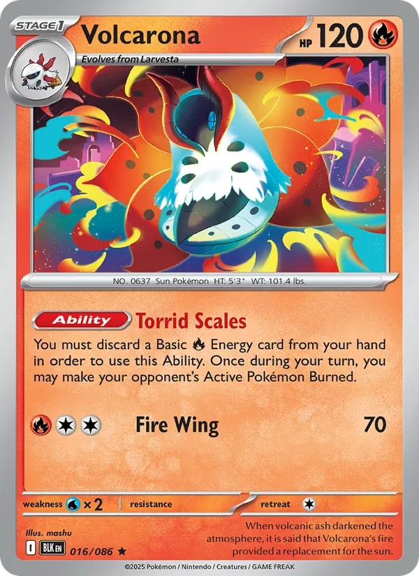 Volcarona 016/86 Black Bolt Pokémon card
