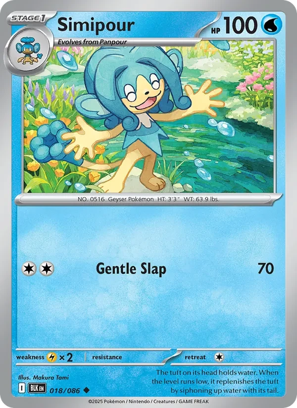 Simipour 018/86 Black Bolt Pokémon card