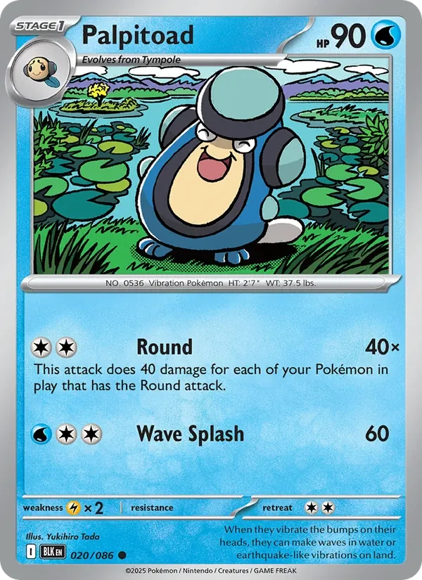 Palpitoad 020/86 Black Bolt Pokémon card