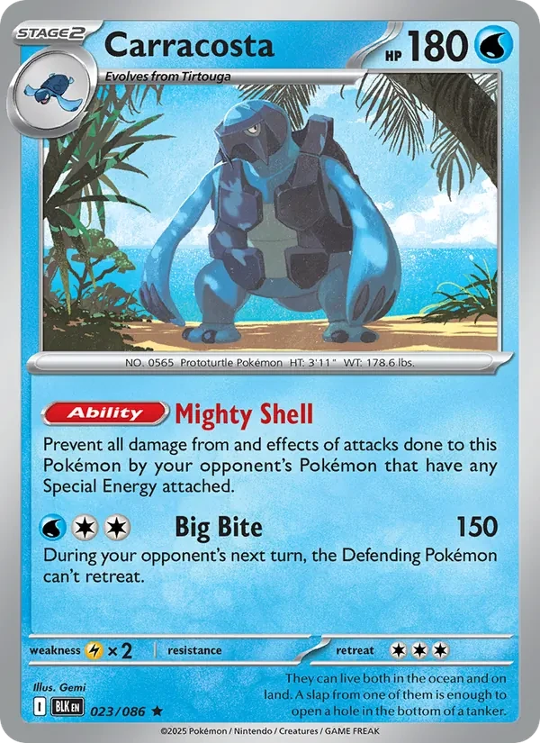 Carracosta 023/86 Black Bolt Pokémon card