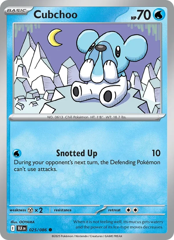 Cubchoo 025/86 Black Bolt Pokémon card