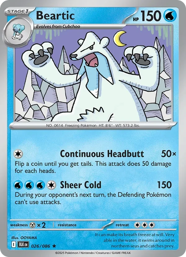 Beartic 026/86 Black Bolt Pokémon card