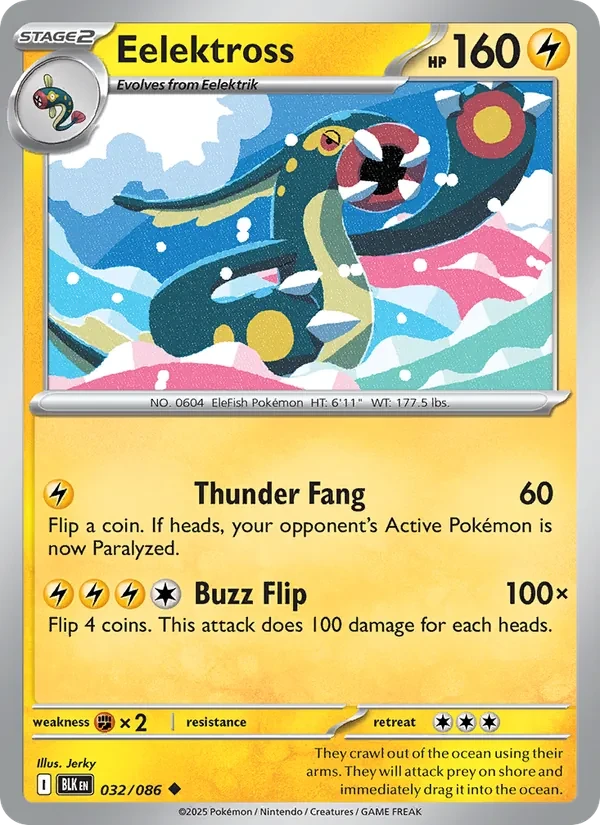 Eelektross 032/86 Black Bolt Pokémon card