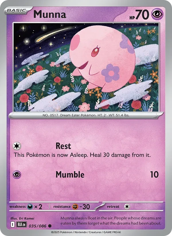 Munna 035/86 Black Bolt Pokémon card