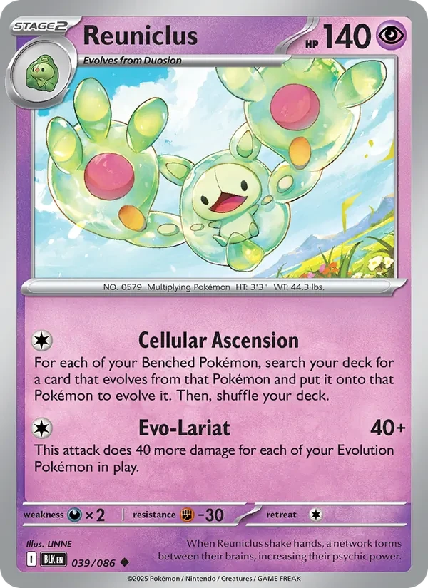 Reuniclus 039/86 Black Bolt Pokémon card