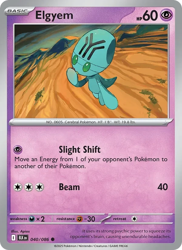 Elgyem 040/86 Black Bolt Pokémon card
