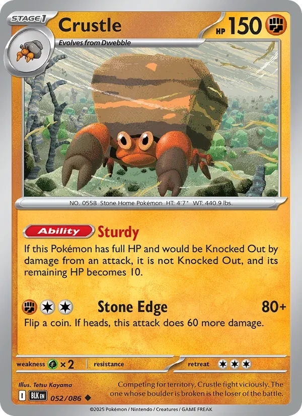 Crustle 052/86 Black Bolt Pokémon card