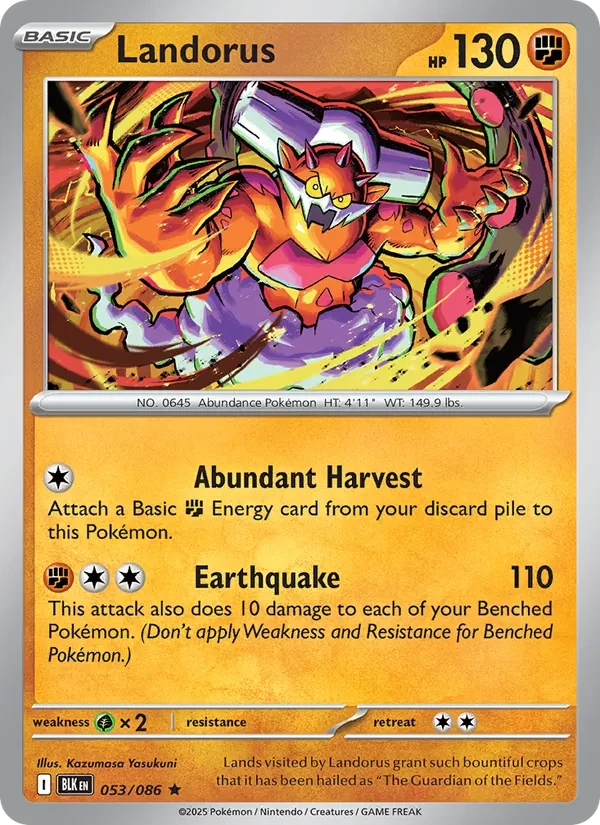 Landorus 053/86 Black Bolt Pokémon card