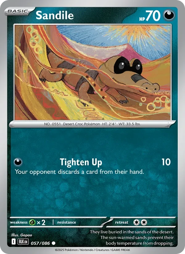 Carta Pokémon Sandile 057/86 Black Bolt