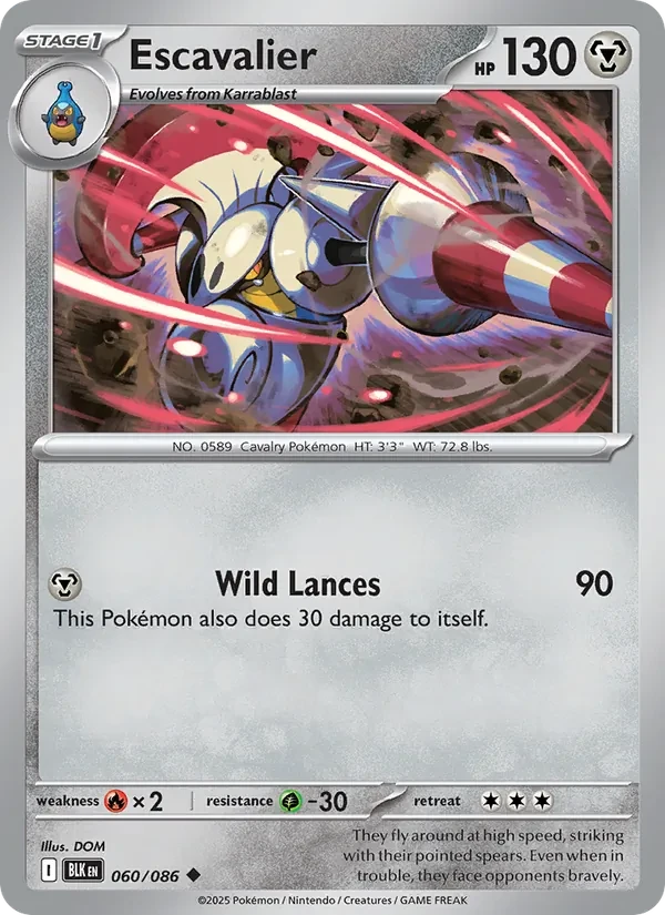 Escavalier 060/86 Black Bolt Pokémon card