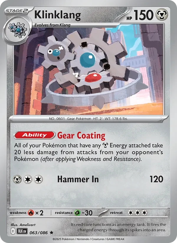 Klinklang 063/86 Black Bolt Pokémon card