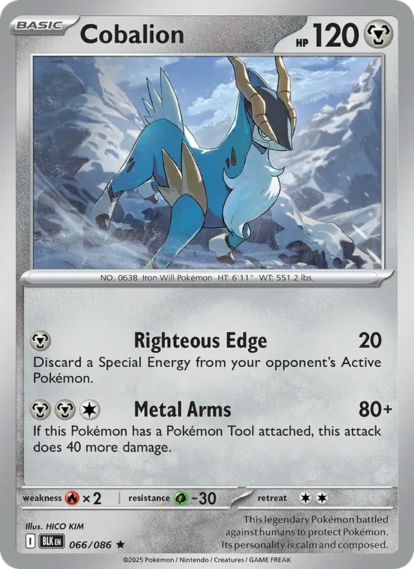 Cobalion 066/86 Black Bolt Pokémon Karte