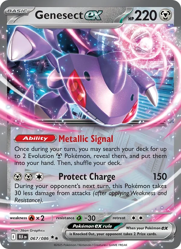 Genesect ex 067/86 Black Bolt Pokémon card
