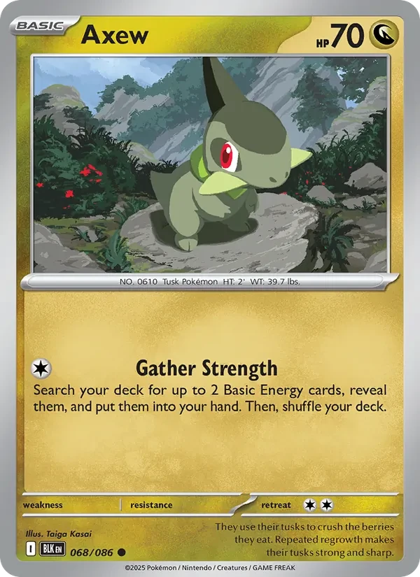 Axew 068/86 Black Bolt Pokémon card