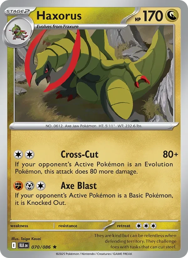 Haxorus 070/86 Black Bolt Pokémon card