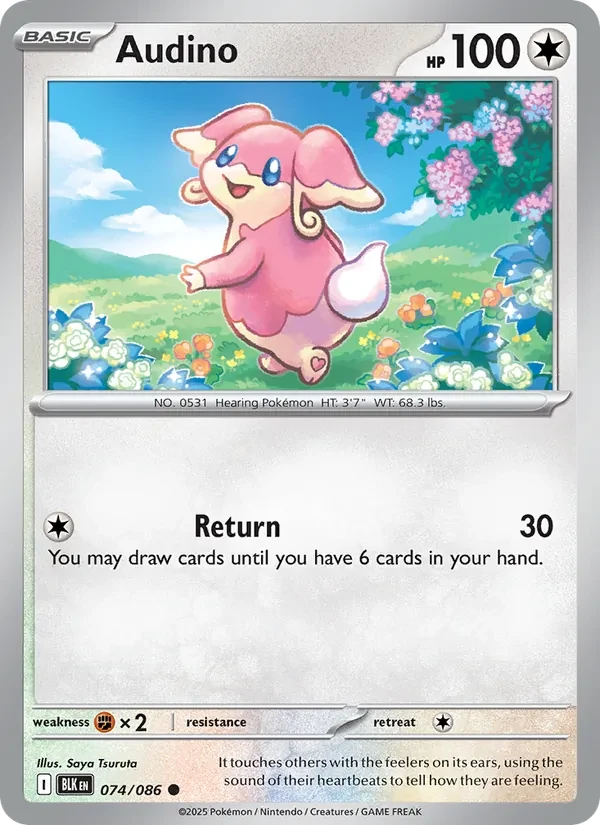 Audino 074/86 Black Bolt Pokémon card