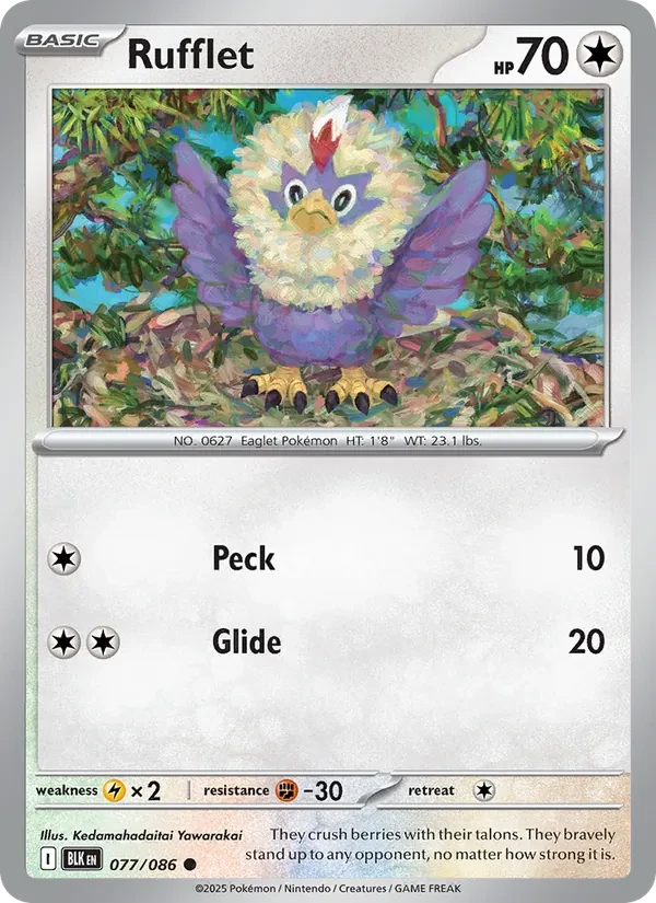 Rufflet 077/86 Black Bolt Pokémon card
