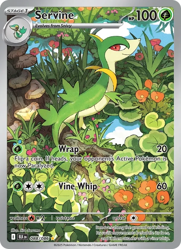 Servine 088/86 Black Bolt Pokémon Karte