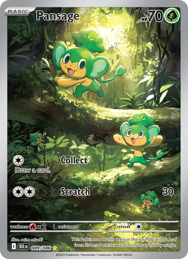 Pansage 089/86 Black Bolt Pokémon card
