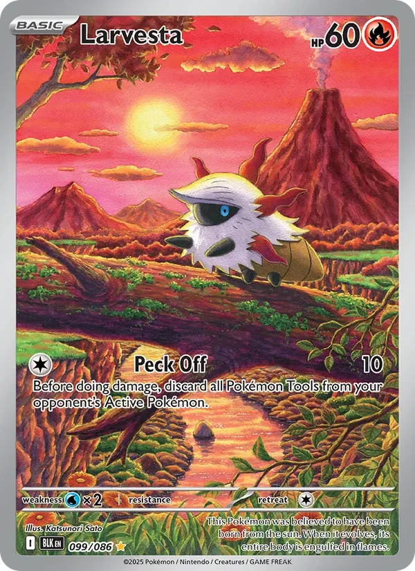 Larvesta 099/86 Black Bolt Pokémon card