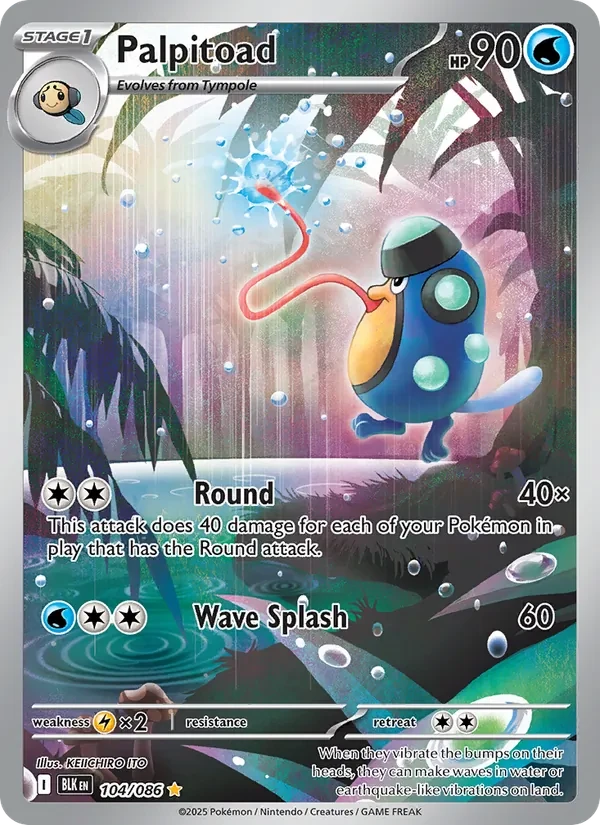 Palpitoad 104/86 Black Bolt Pokémon card