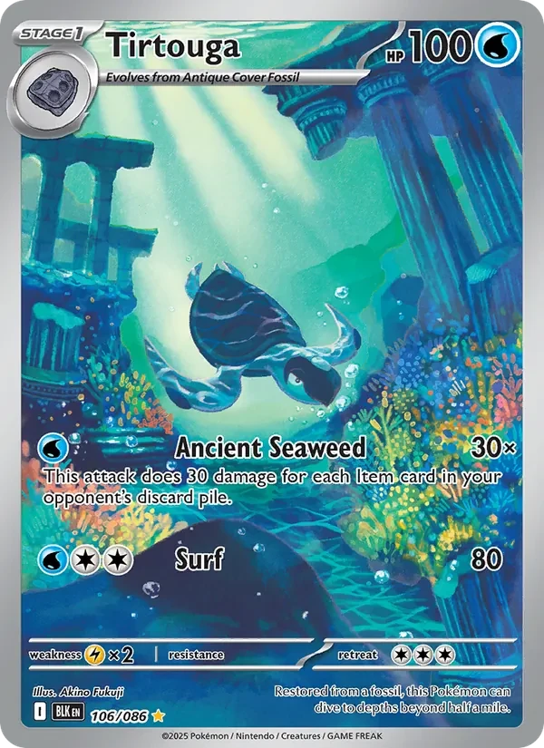 Tirtouga 106/86 Black Bolt Pokémon card