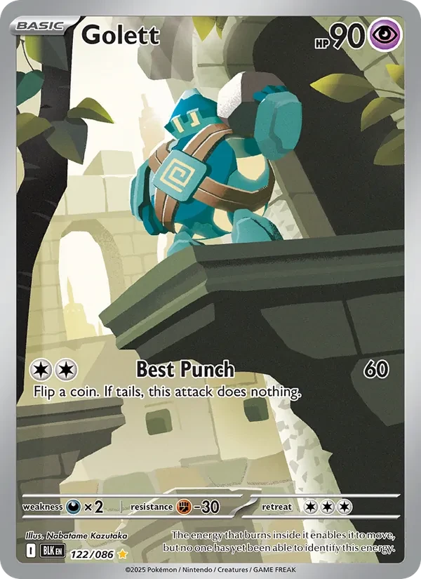 Golett 122/86 Black Bolt Pokémon card