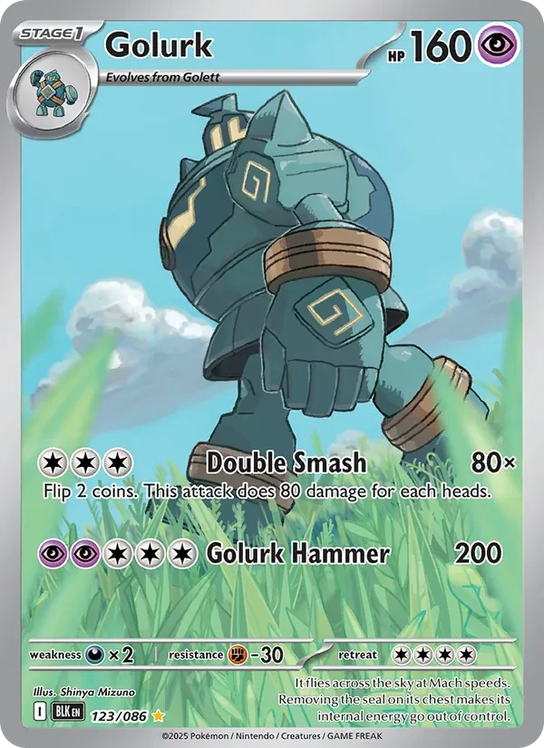 Golurk 123/86 Black Bolt Pokémon card