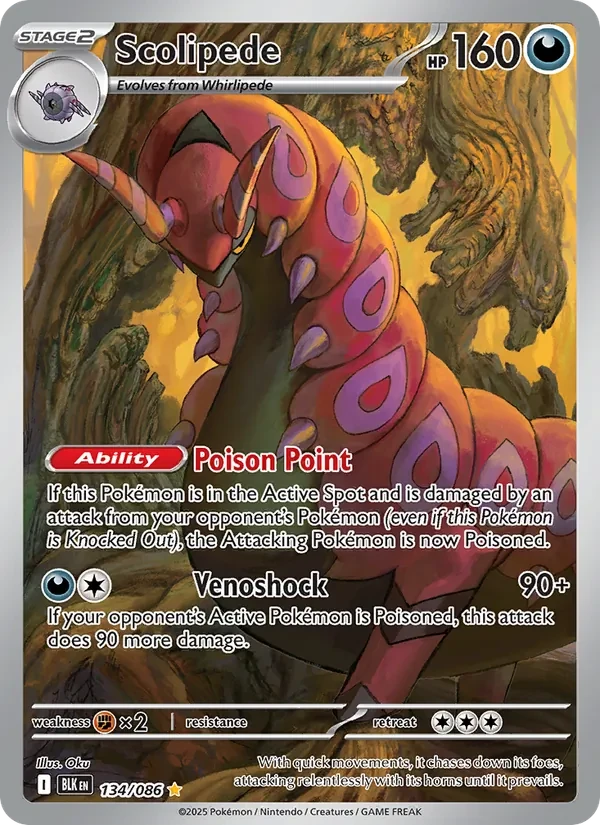 Scolipede 134/86 Black Bolt Pokémon card